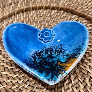 Heart trinket dish handmade in Greece